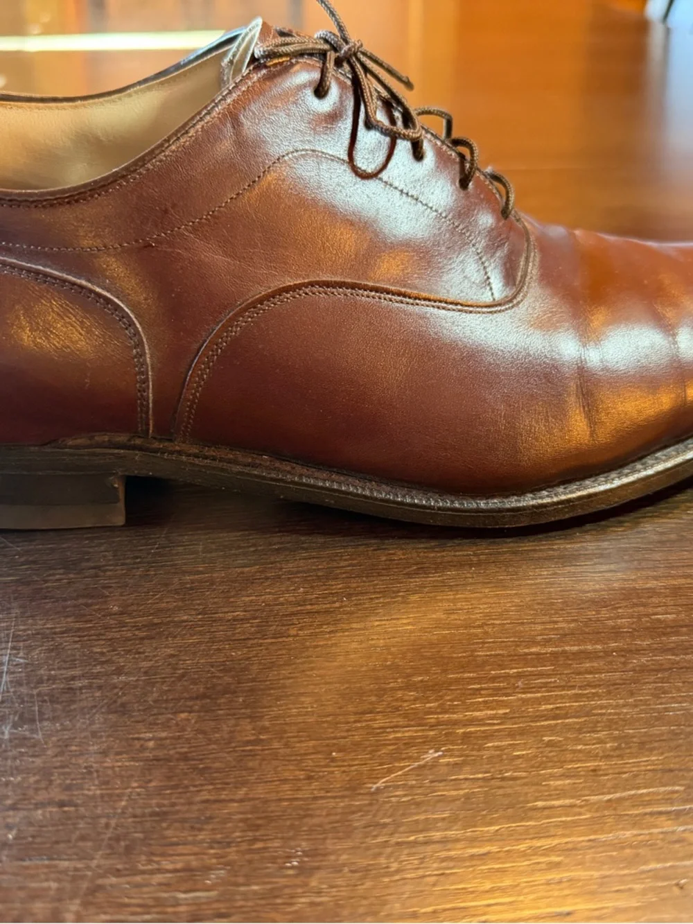 Vintage Johnston & Murphy Oxblood Plain Toe Derby Shoes 11.5 D Old Money